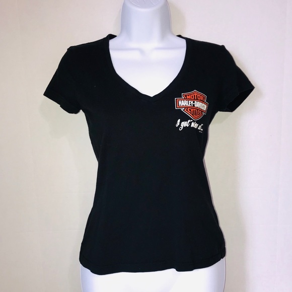 Harley-Davidson Tops - Harley-Davidson V-Neck Tee Black Xtra Small